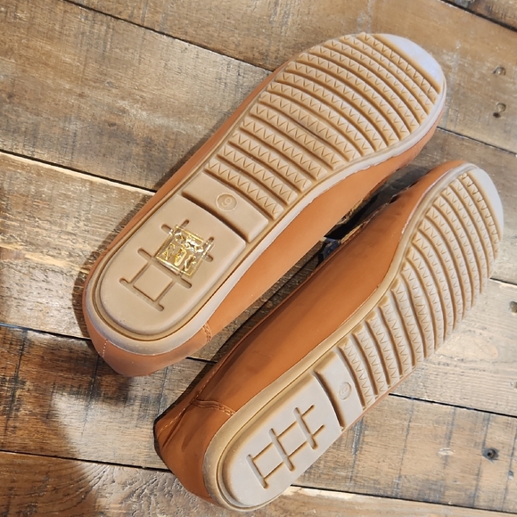 Tan Moccasin-Style Flats with Perforated Design - Picture 6 of 6